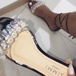 Lace up diamond sandals
